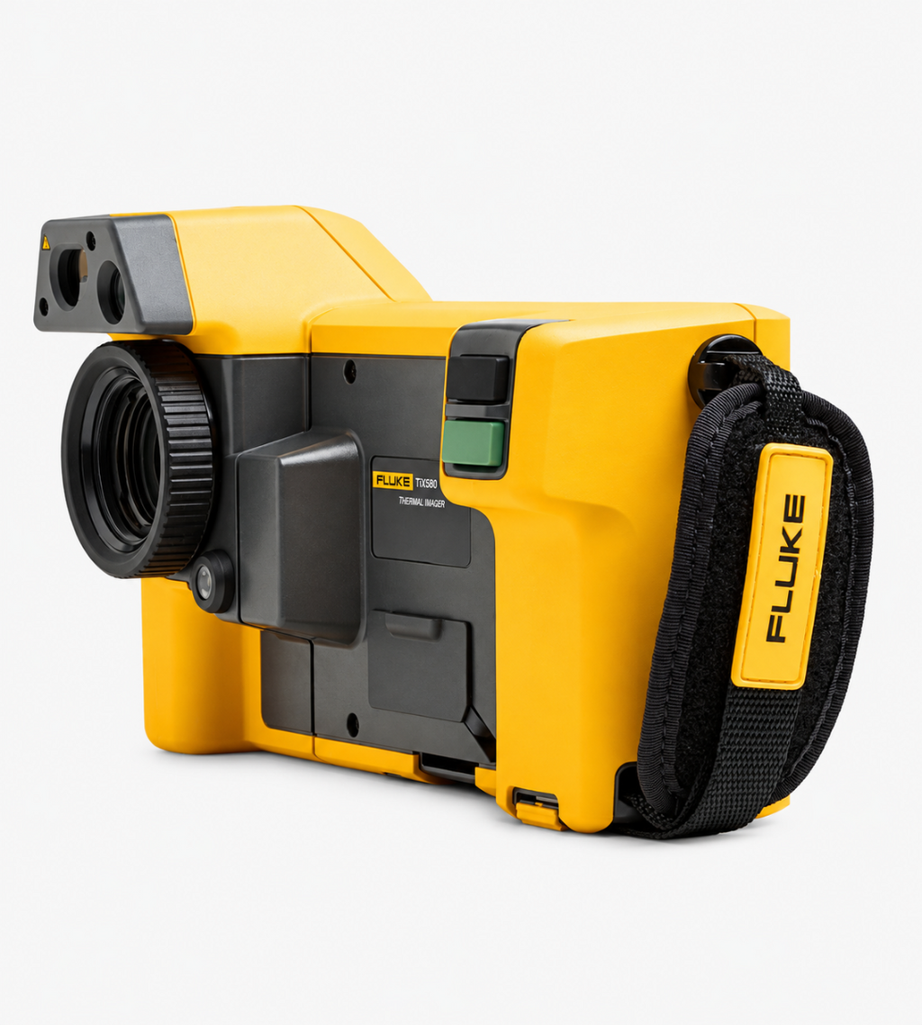 Fluke TiX580 thermal imaging camera shown from an angled front and side view