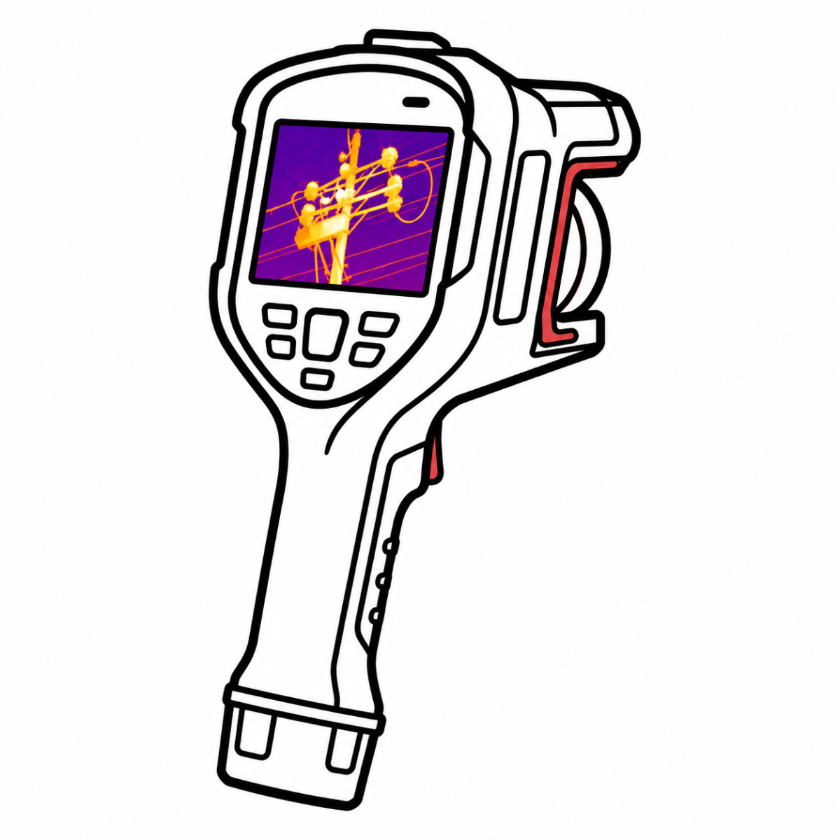 Standalone operation: Guide Sensmart Hammer II thermal camera with thermal image on rear display