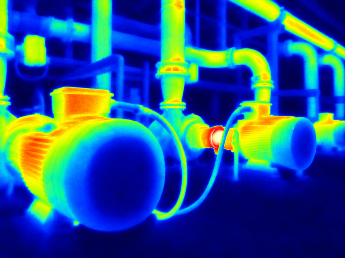 Fluke Ti401U thermal image of industrial motors in factory