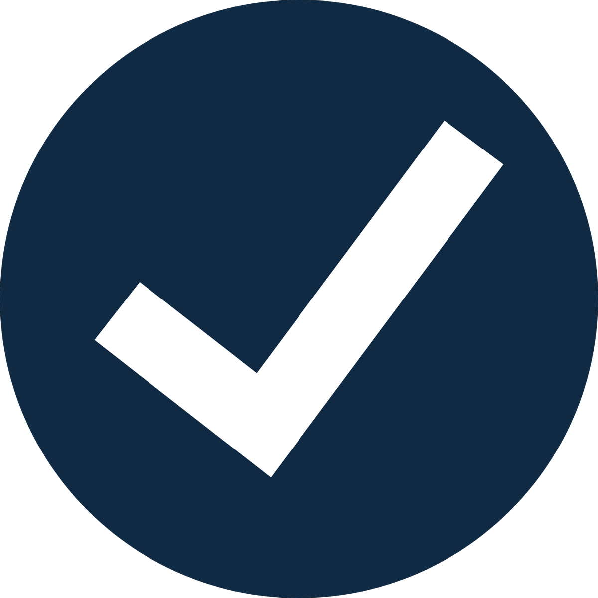 round navy blue circle with white check mark