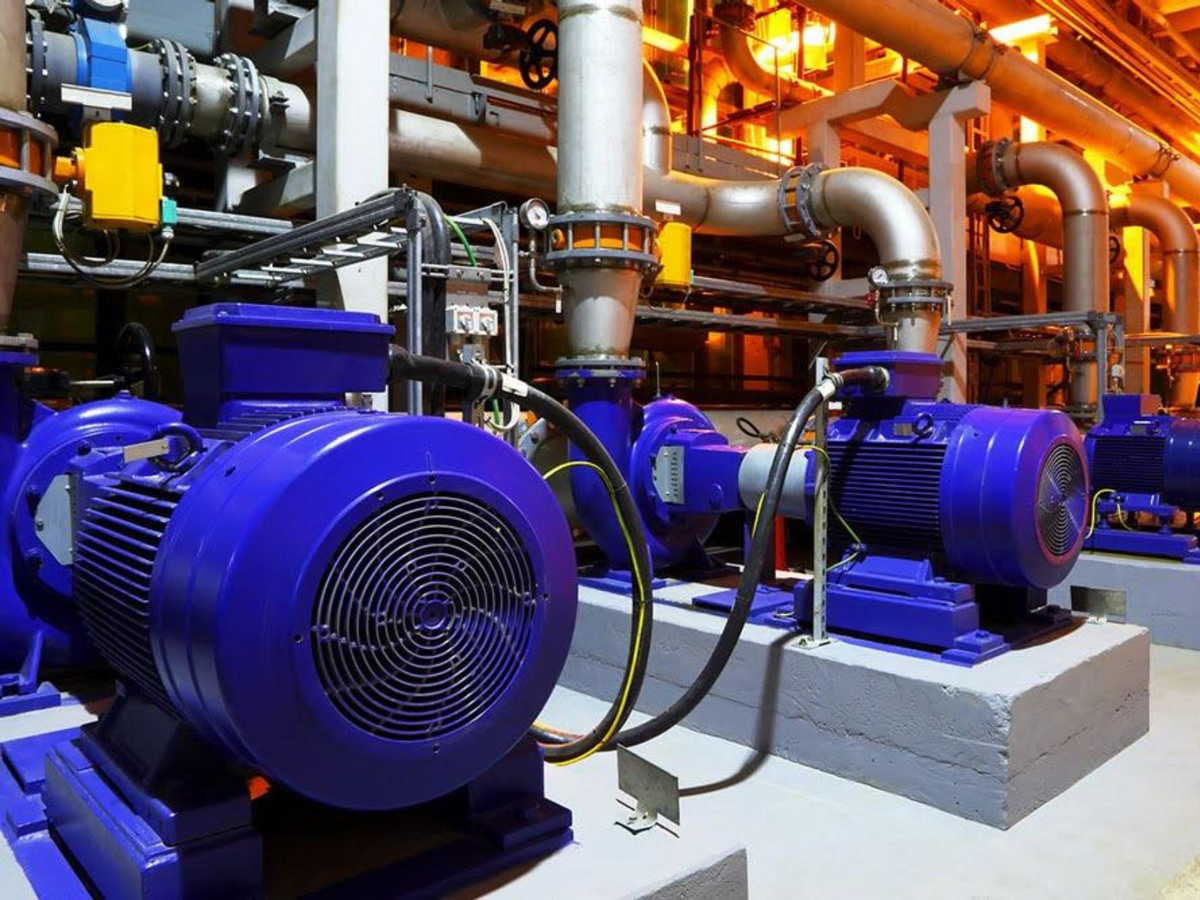 industrial motors in factory