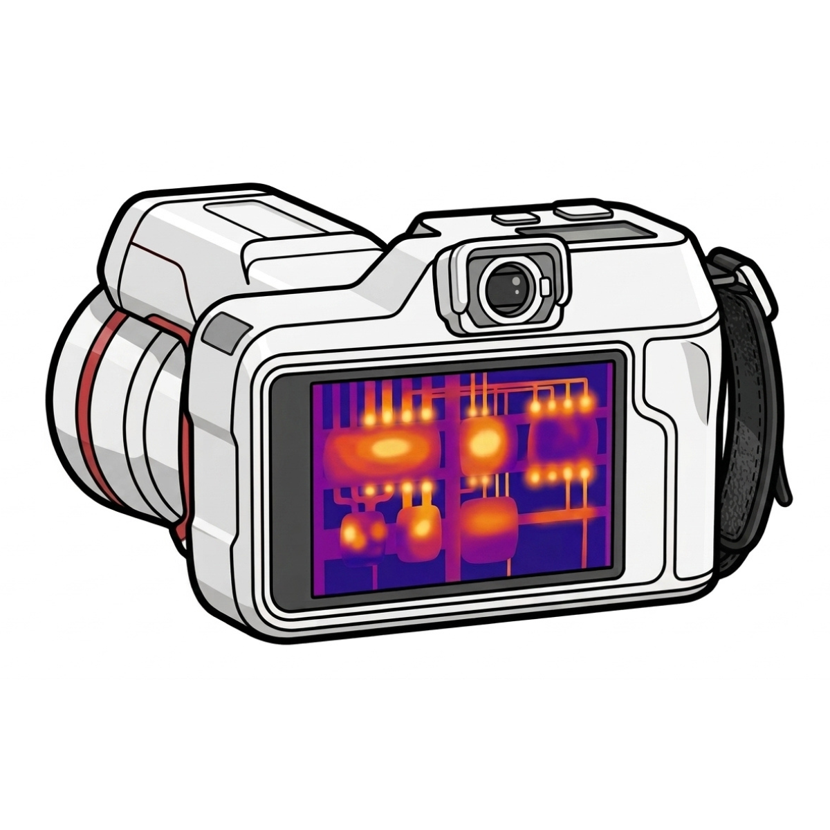 Standalone operation: Guide Sensmart PT II thermal camera with thermal image on rear display